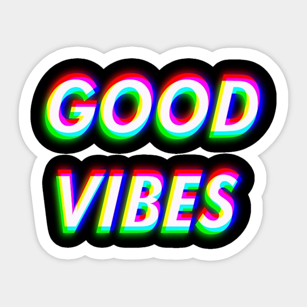 Good Vibes Only - Trippy & Cool Color Sticker by mangobanana